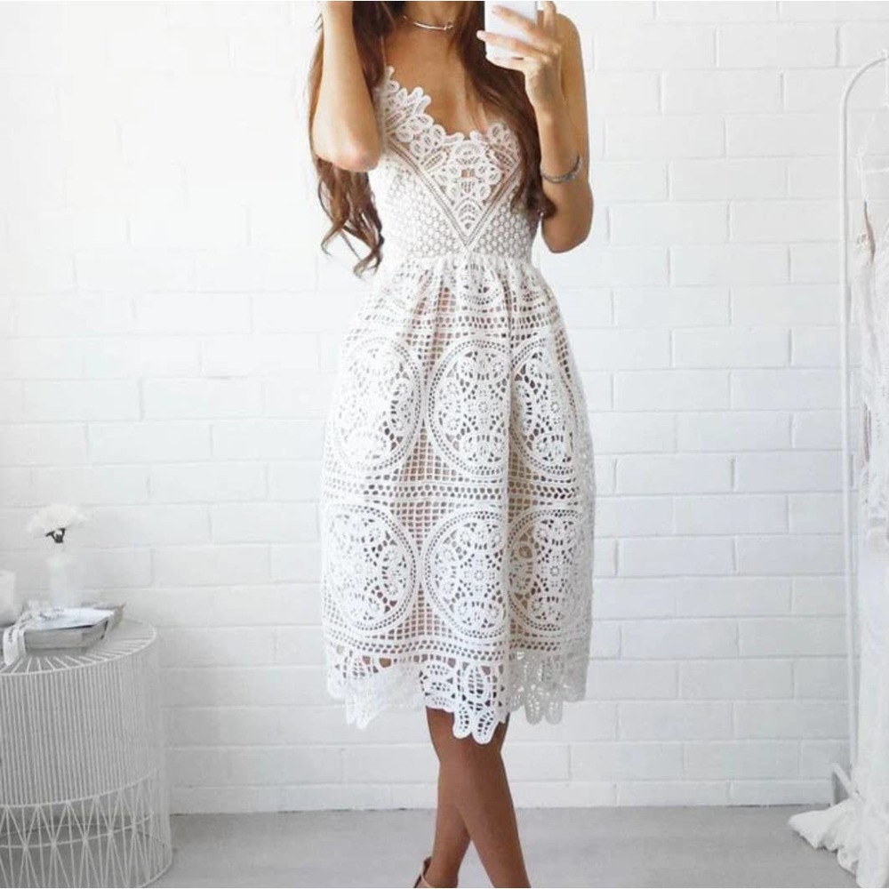 Chic Wish Dress Womens XSmall White Boho Hippie Lace Corset Tied Maxi Wedding